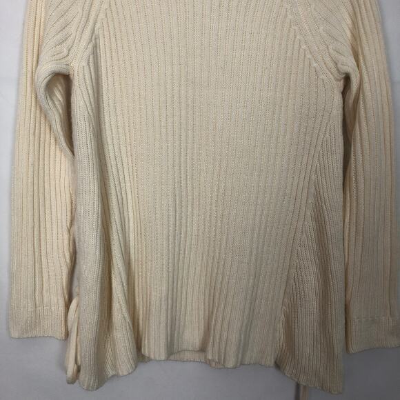 Just Fab Turtleneck Lace Up Cream Pullover Sweater Size S - Picture 8 of 12